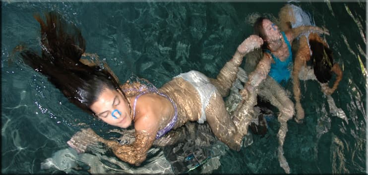 Dolphin Dance aquatic bodywork session in warm water